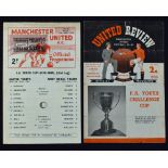 Manchester United youth home football programmes to include v 1955/56 Bolton Wanderers (FA Youth