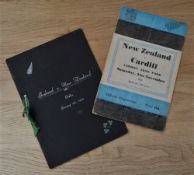 1953-4 NZ All Blacks UK Tour Rugby Programme and Menu (2): Well-worn programme from Cardiff’s 1953