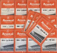 Season 1953/1954 Arsenal home football programmes to include v Portuguesa De Desportos (Sao