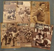 1951-1961 French Sports Magazines: 6 issues of the weekly Miroir des Sports/Miroir Sprint from. VG