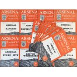 Season 1951/1952 Arsenal home football programmes to include v Hapoel (F), Rangers (F), Barnsley (