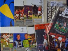 1998/1999 Manchester Utd Treble season, football programmes for Champions League including LKS