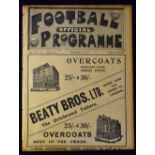 1912/1913 Liverpool v Newcastle United FA Cup football programme 22 February 1913, double issue with