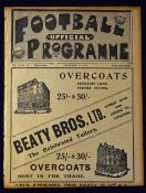 1912/1913 Liverpool v Newcastle United FA Cup football programme 22 February 1913, double issue with