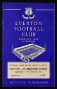 1963 Charity Shield football programme Everton v Manchester Utd 17 August 1963 at Goodison Park.