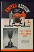 1955/1956 FA Youth Cup semi-final Manchester United v Bolton Wanderers football programme lst leg 18