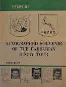 1958 Barbarians Rugby Tour to Southern Africa Souvenir Supplement: Scarce close-to-A4 size 4 sided