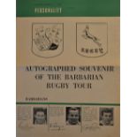 1958 Barbarians Rugby Tour to Southern Africa Souvenir Supplement: Scarce close-to-A4 size 4 sided