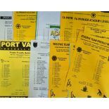 Collection of Wolverhampton Wanderers FA premier academy league football programmes also includes