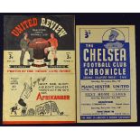 1947/1948 Manchester Utd v Chelsea and Chelsea v Manchester Utd football programmes (2) Fair-good.