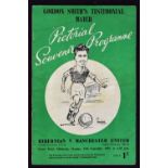 1952/1953 Hibernian v Manchester Utd football programme Gordon Smith Testimonial at Easter Road,