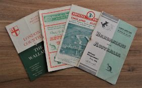 1947-8 Australian Wallabies Rugby Tour to UK Programmes (4): Great quartet from this first post-