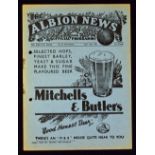 1938/1939 West Bromwich Albion v Everton reserves Central League football programme Punch holes, o/w