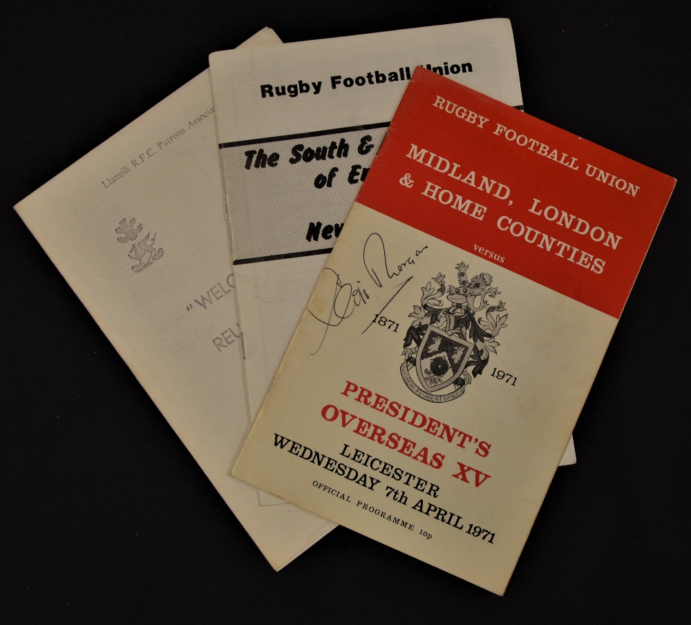 70s/80s Rugby Trio: Programme for the Midlands, London & Home Counties v RFU President’s Overseas XV