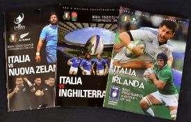 Italy Home Rugby Programmes 2012-13 (3): Glossy, near- mint Rome issues for the matches with England