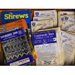 Collection of Shrewsbury Town home football programmes from 1960/61 varied fixtures including