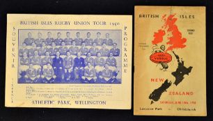 Scarce 1950 British Lions in NZ Rugby Programmes: Two of the four tests from this popular tour where