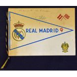 1957/1958 Wolverhampton Wanderers v Real Madrid match banquet menu dated 17 October 1957 complete