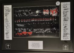 The ‘Haka’, signed, mounted framed and glazed rugby display: Limited Edition, 11 out of just 20 with