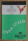 Scarce 1964 France v Ireland Rugby Programme: Attractive clean 32 pp Stade Colombes, Paris issue
