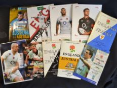 England Home Rugby Programmes v ‘Others’ (9): v Australia 1984, New Zealand 1979, S Africa 1997,