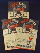 1946/1947 Manchester Utd home football programmes v Arsenal (No. 5), Bolton Wanderers (No. 14),