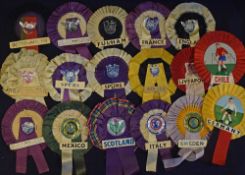 Assorted Football Rosettes to include Inter Milan, Blackburn, Fulham, France, England, Real