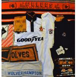 Selection of Wolverhampton Wanderers Football Memorabilia to include Wolves Banner, 1988 Sherpa