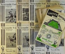 Collection of Newcastle Utd home football programmes to include 1954/55 (4) including Spurs, 1956/57