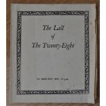 1924 Printed Rugby Poem, ‘The Last of the Twenty-Eight”: William Pember Reeves (1857-1932),