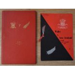1967 Wales v NZ All Blacks VIP Rugby Programme & Fully Signed Menu (2): Bound in hardback red logoed