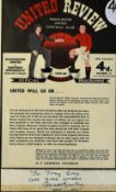 Framed and glazed Manchester Utd v Sheffield Wednesday (FA Cup) programme front dated 19 February
