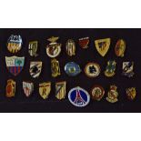 Collection of European club football badges to include Real Madrid, Atletico Bilbao, Paris St.