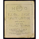 1945 HQ AF Camp Football League Charity Cup Final Souvenir Programme Royal Navy v M.A.C.A.F date