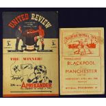 1947/1948 Manchester Utd v Blackpool and Blackpool v Manchester Utd football programmes 28 April