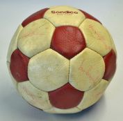 1970's Sondico leather football signed by Stoke City FC players to include Peter Shilton, George