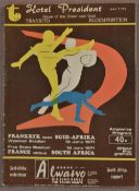 1971 South Africa v France Rugby Programme: Large format coloured cover 48 pp issue from