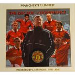 Framed and glazed 2000 ‘The Decade of Dominance’ tribute to Manchester United featuring Alex