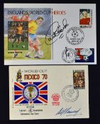 1970 Mexico World Cup Signed First Day Covers signed by Alf Ramsey and another World Cup 1994 Carlos