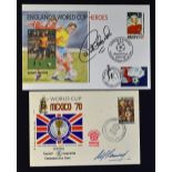 1970 Mexico World Cup Signed First Day Covers signed by Alf Ramsey and another World Cup 1994 Carlos