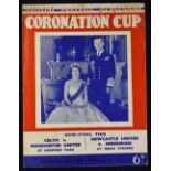 1953 Coronation Cup semi-finals football programme Celtic v Manchester Utd + Newcastle Utd v