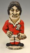 Welsh Rugby Ceramic Grogg Figure, approx 12” high, Terry Holmes