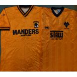 1980s Wolverhampton Wanderers Football Home Shirts to include 1986-1988 ‘Staw Distribution’ ‘