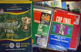 Collection of Football League Cup Final football programmes from 1963 onwards to include 1962/63
