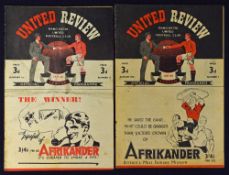 1947/1948 Manchester Utd v Liverpool, v Burnley football programmes - games played at Maine Road. (