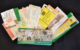 Rugby Match Ticket Collection (46): In a Twickenham Hospitality Box folder, nearly 50 tickets stubs,
