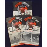 1950/1951 Manchester Utd home FA Cup football programmes v Leeds Utd, Oldham Athletic and