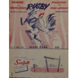 1958 S Africa v France Test Rugby Programme: Rather tatty to the edges of the attractive front