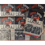 1950/1951 Manchester Utd complete season of league home football programmes (21) Fair-good.