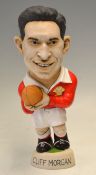 Welsh Rugby Ceramic Grogg Figure, approx 12” high, Cliff Morgan